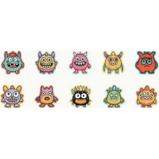 Cute Kawaii Monster Stickers 10's